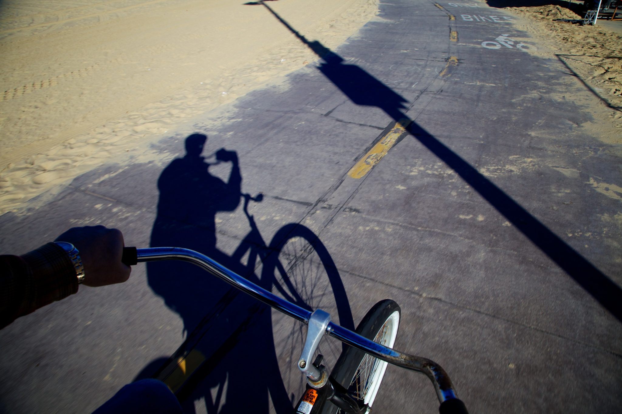 Bike riding at Santa Monica beach