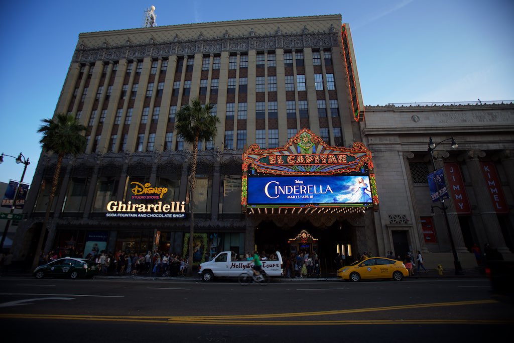 Watched the opening of Cindarella at the El Capitan on Hollywood Boulevard