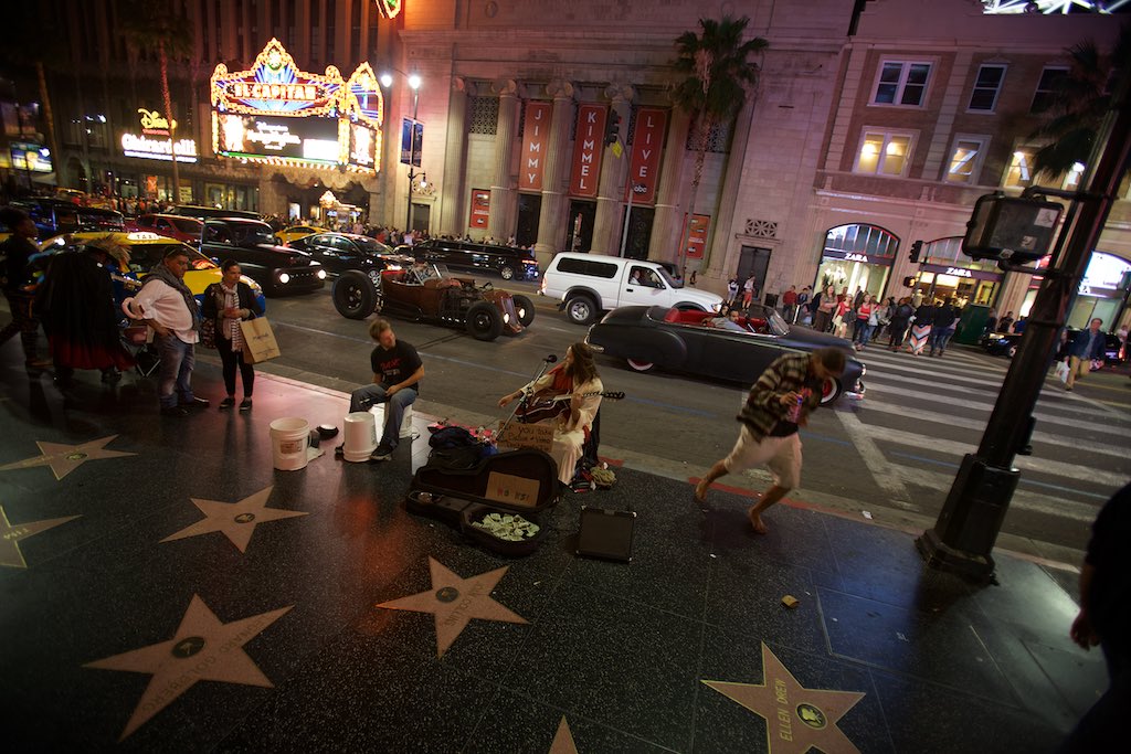 The Hollywood walk of fame, lots of craziness going on here
